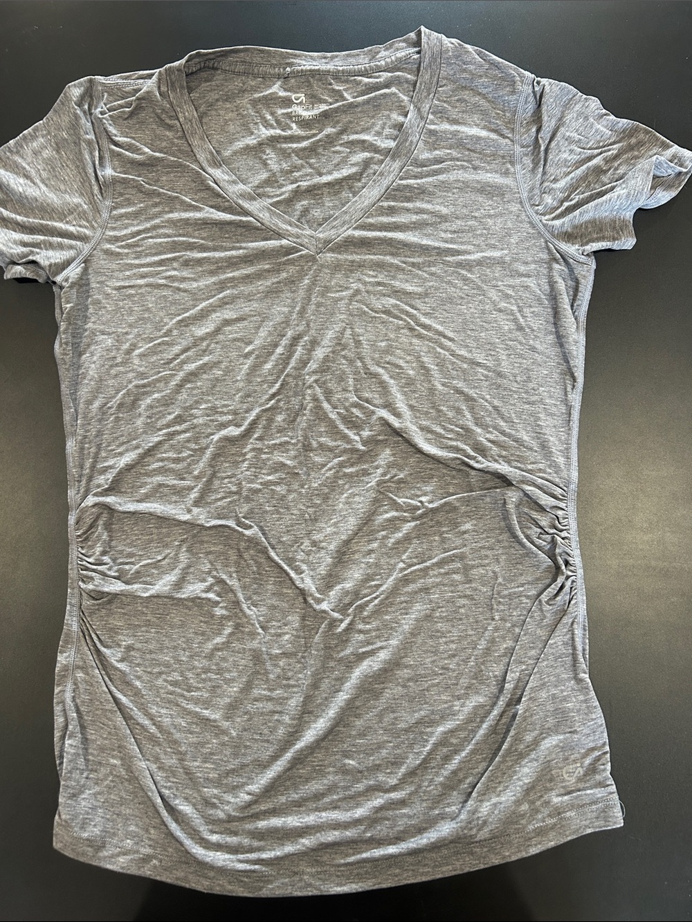 Maternity GAP Charcoal Gray V-Neck Short Sleeve Tee